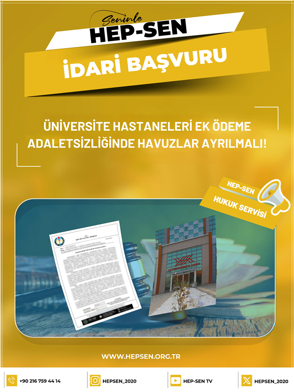 ​Üniversite Hastaneleri Ek Ödeme Adaletsizliğinde Havuzlar Ayrılmalı!